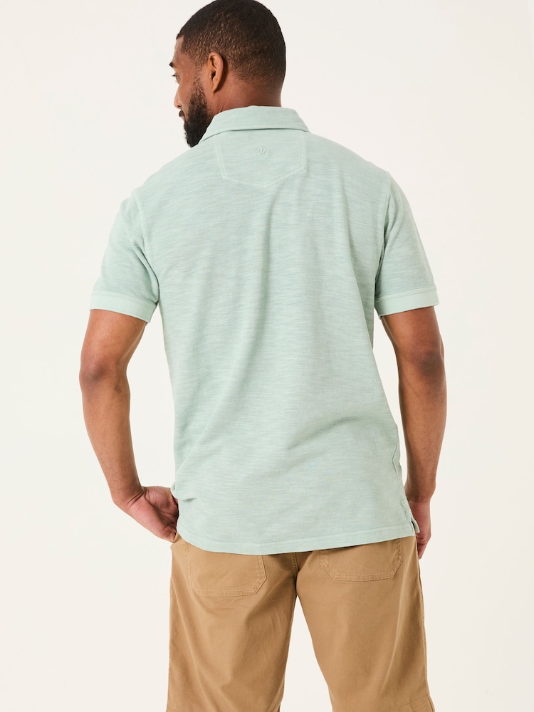 slub pique polo Light Blue Short Sleeve Slub Pique Polo - Image 2 of 5