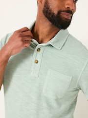 slub pique polo Light Blue Short Sleeve Slub Pique Polo - Image 4 of 5