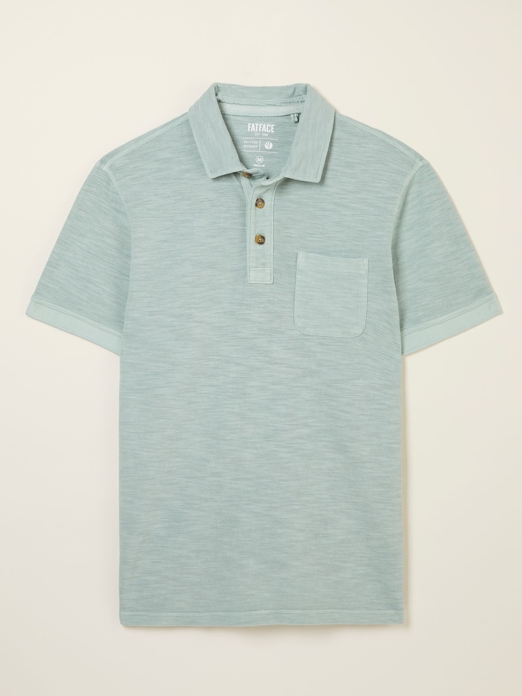 slub pique polo Light Blue Short Sleeve Slub Pique Polo - Image 5 of 5