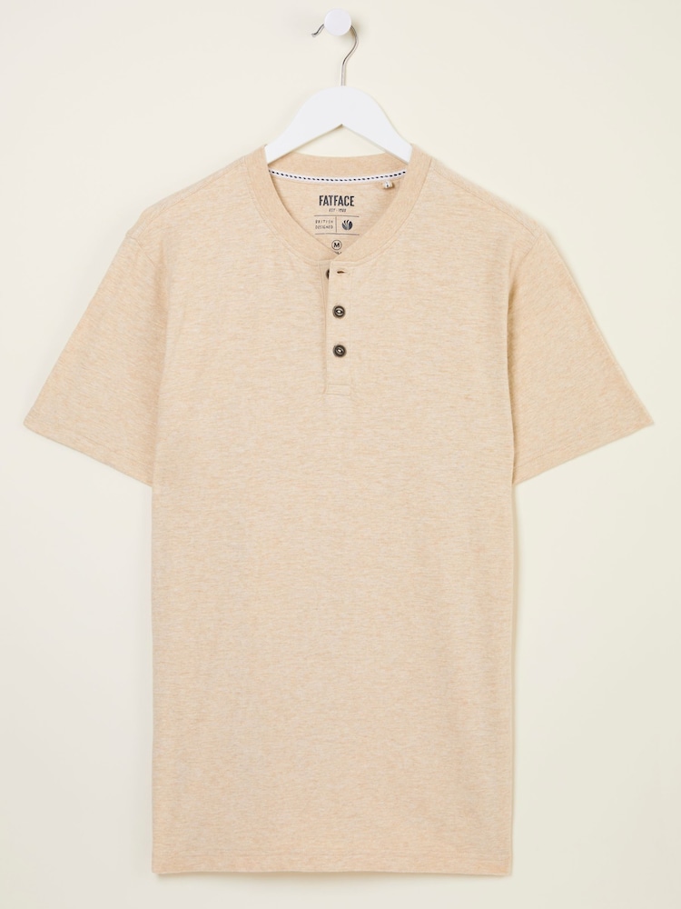 FatFace Woodside Oatmeal Slub Henley T-Shirt - Image 5 of 5