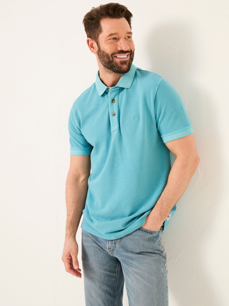 FatFace Bright Blue Pique Polo - Image 1 of 6