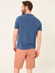 FatFace Henley Navy Garment Dyed Pocket Henley - Image 2 of 5