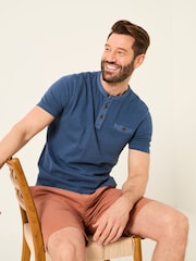 FatFace Henley Navy Garment Dyed Pocket Henley - Image 3 of 5