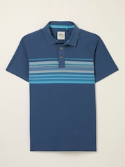 FatFace Navy Short Sleeve Chest Stripe Polo - Image 3 of 3