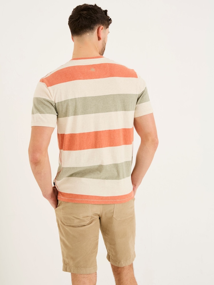FatFace Oatmeal Block Stripe Tshirt - Image 2 of 5 FatFace Oatmeal Block Stripe Tshirt - Image 2 of 5