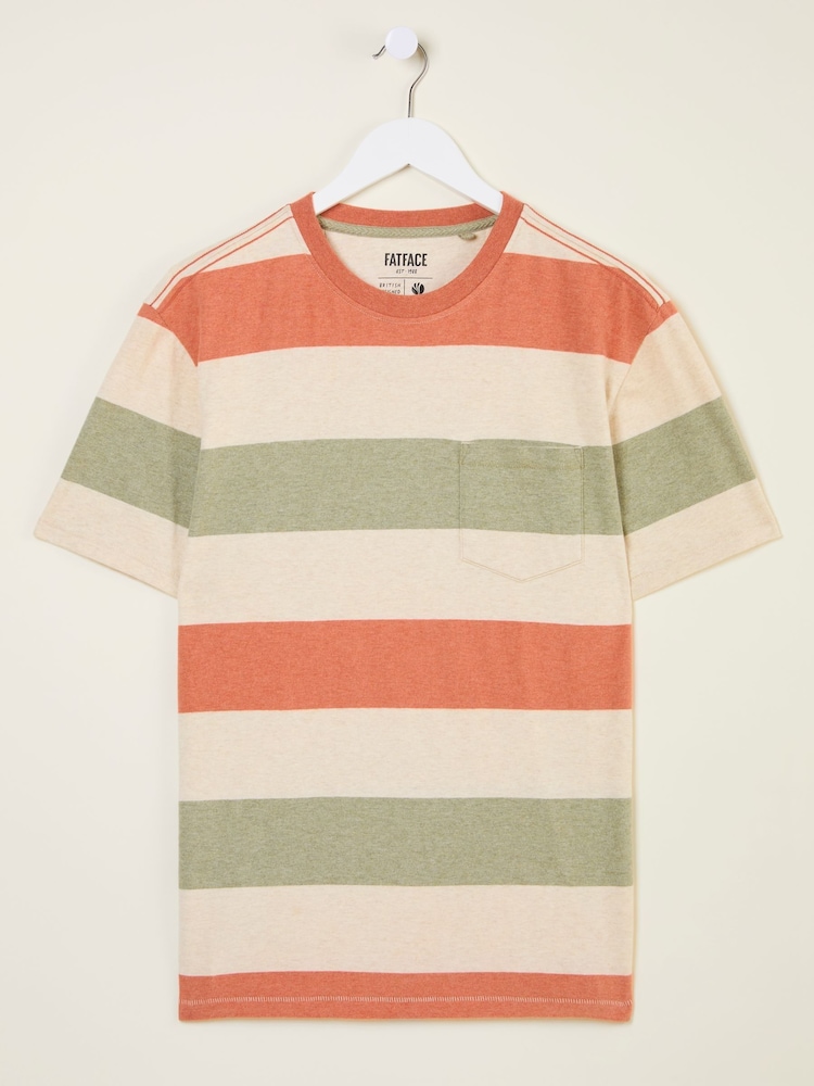 FatFace Oatmeal Block Stripe Tshirt - Image 5 of 5 FatFace Oatmeal Block Stripe Tshirt - Image 5 of 5