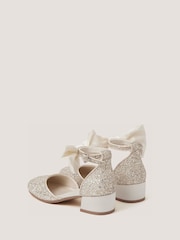 Monsoon Cream Sara Bow Glitter Two-Part Heels - Image 2 of 2