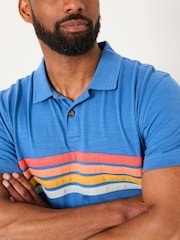 FatFace Blue Cut and Sew Chest Stripe Polo - Image 4 of 5