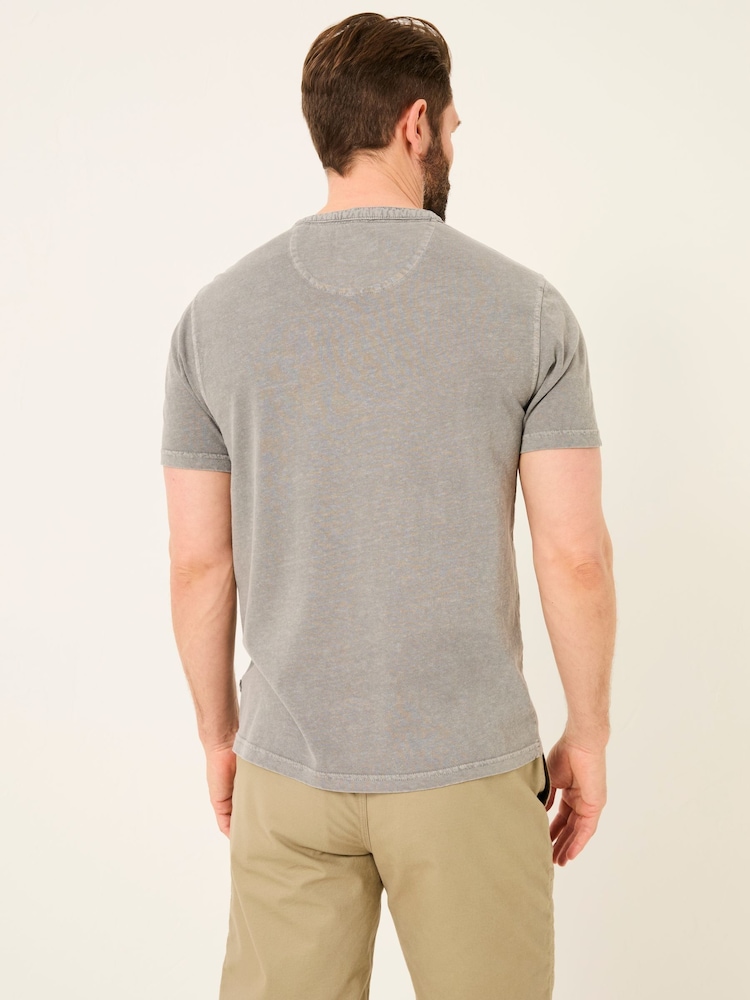 Grau - FatFace Garment Dyed Pocket Henley - Bild 2 von 7