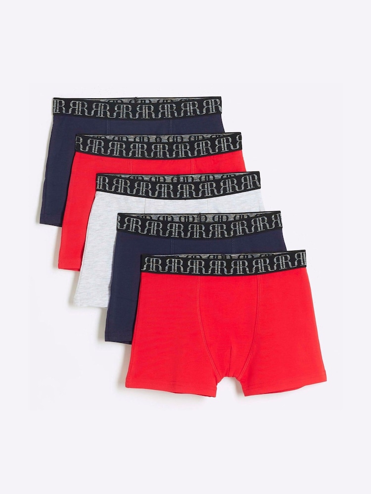 River Island Blue Boxers 5 Pack - Image 1 of 3