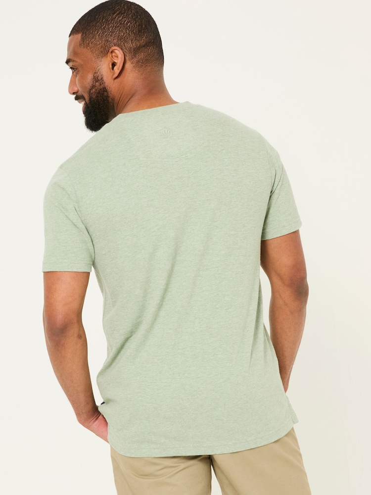 Verde sálvia - Camiseta FATFACE Slub Henleys - Imagem 2 de 4