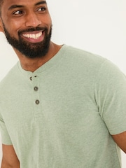 Verde sálvia - Camiseta FATFACE Slub Henleys - Imagem 3 de 4