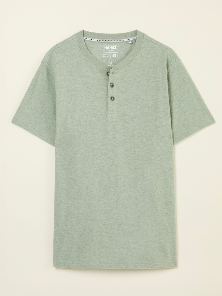 Verde sálvia - Camiseta FATFACE Slub Henleys - Imagem 4 de 4