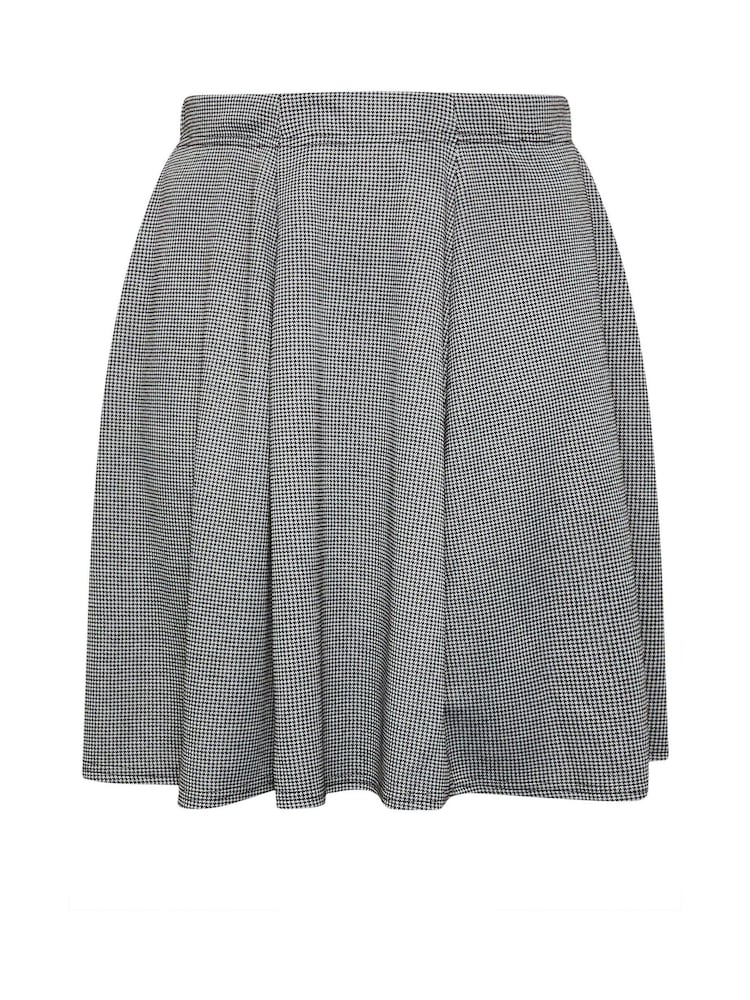 Yours Curve Black Dogtooth Check Flippy Skirt - Image 5 of 5
