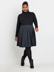 Yours Curve Animal Jacquard Animal Flippy Skirt - Image 2 of 5