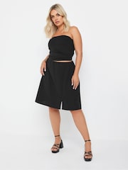 Yours Curve Black Scuba Slit Mini Skirt - Image 2 of 5