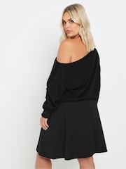 Yours Curve Black Scuba Slit Mini Skirt - Image 3 of 5
