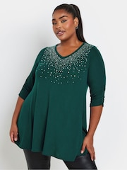 Verde - Yours Curve Stud Swing Tunics - Imagen 1 de 5