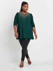 Verde - Yours Curve Stud Swing Tunics - Imagen 2 de 5