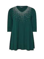 Verde - Yours Curve Stud Swing Tunics - Imagen 5 de 5