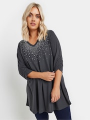 Gris - Yours Curve Stud Swing Tunics - Imagen 1 de 5