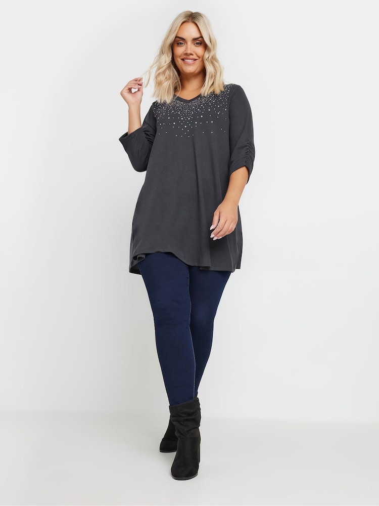 Gris - Yours Curve Stud Swing Tunics - Imagen 2 de 5