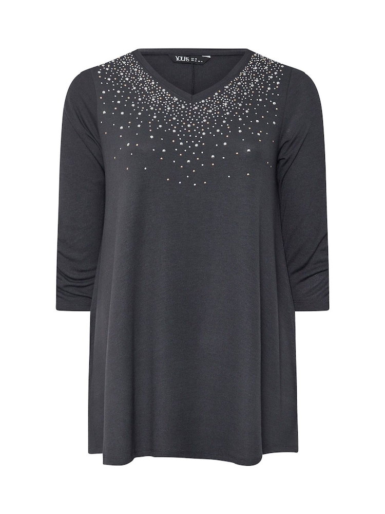 Gris - Yours Curve Stud Swing Tunics - Imagen 5 de 5