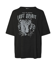 Yours Curve Black 100% Cotton Studded Boxy T-Shirt - Image 5 of 5