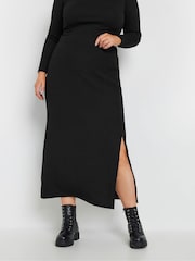 Yours Curve Black Side Split Textured Tube Skirt - Image 1 of 1