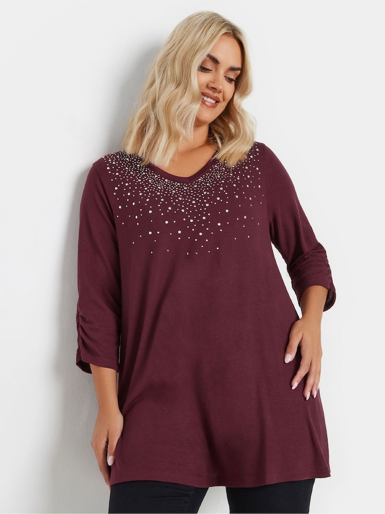 Rojo - Yours Curve Stud Swing Tunics - Imagen 1 de 5