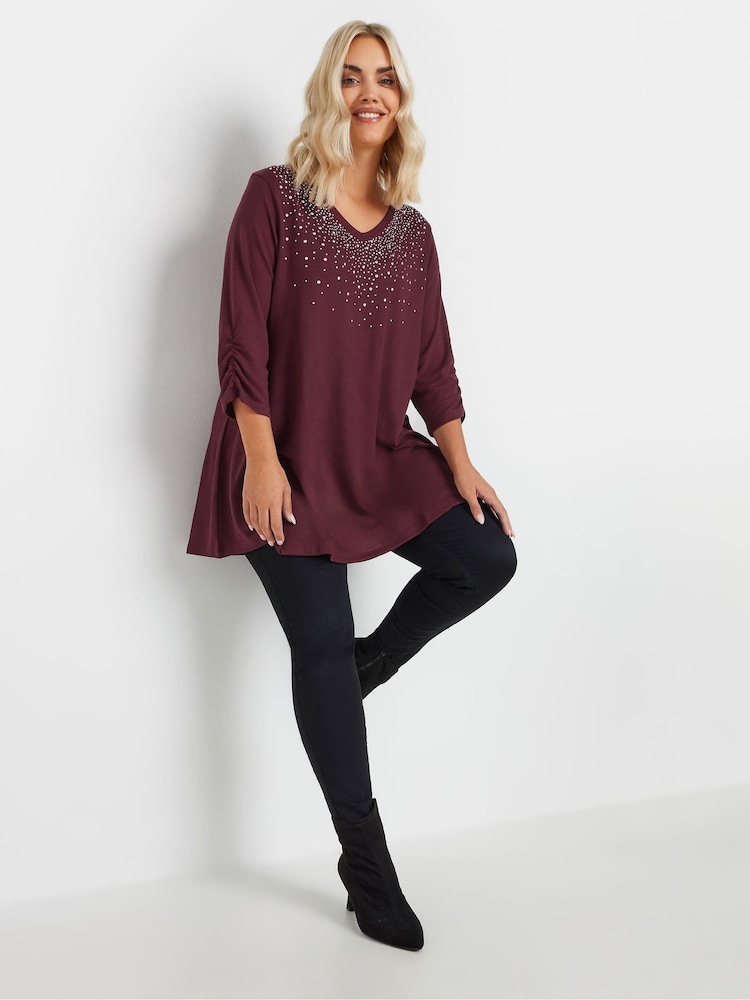 Rojo - Yours Curve Stud Swing Tunics - Imagen 2 de 5