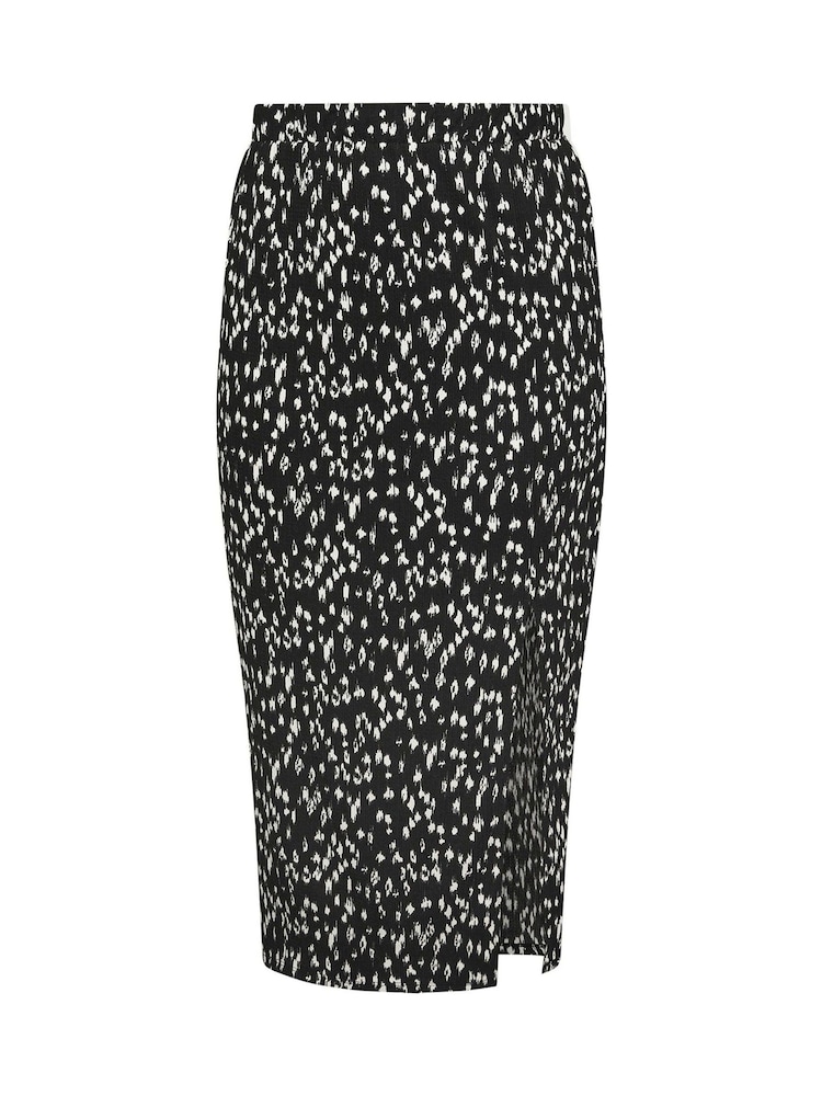 Yours Curve Black Side Split Textured Tube Skirt - Image 5 of 5