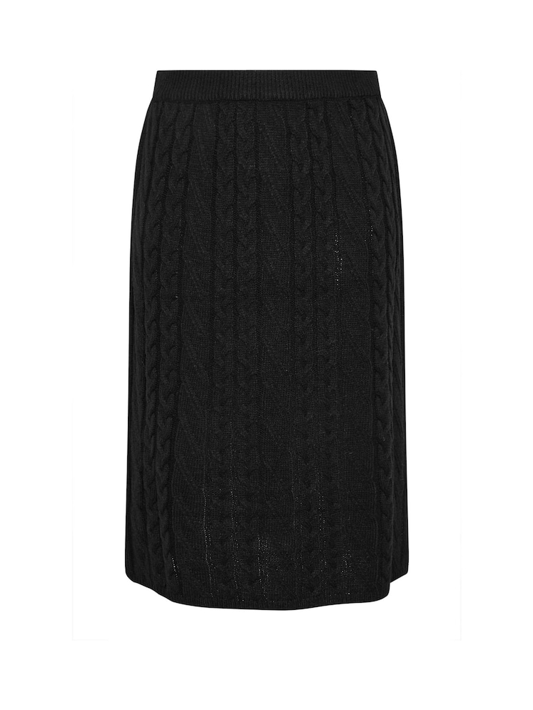 Yours Curve Black Cable Skirt - Image 6 of 6
