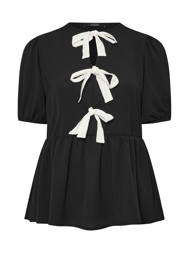 Negro - Yours Curve Limited Woven Bows Top - Imagen 5 de 5 Negro - Yours Curve Limited Woven Bows Top - Imagen 5 de 5