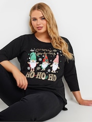 Yours Curve Black Merry Gonkmas Novelty T-Shirt - Image 4 of 5
