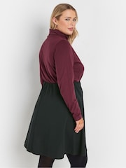 Yours Curve Black Button Front A Line Skirt - Image 3 of 5