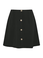 Yours Curve Black Button Front A Line Skirt - Image 5 of 5