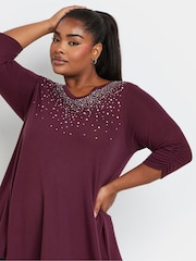 Yours Curve Purple Stud Swing Tunics - Image 1 of 5