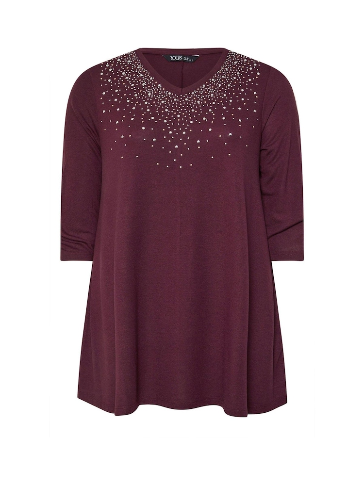 Yours Curve Purple Stud Swing Tunics - Image 5 of 5