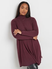 Yours Curve Purple Lettuce Edge Tunic - Image 1 of 5