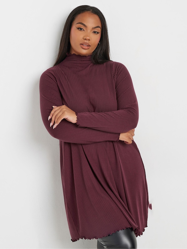 Yours Curve Purple Lettuce Edge Tunic - Image 1 of 5