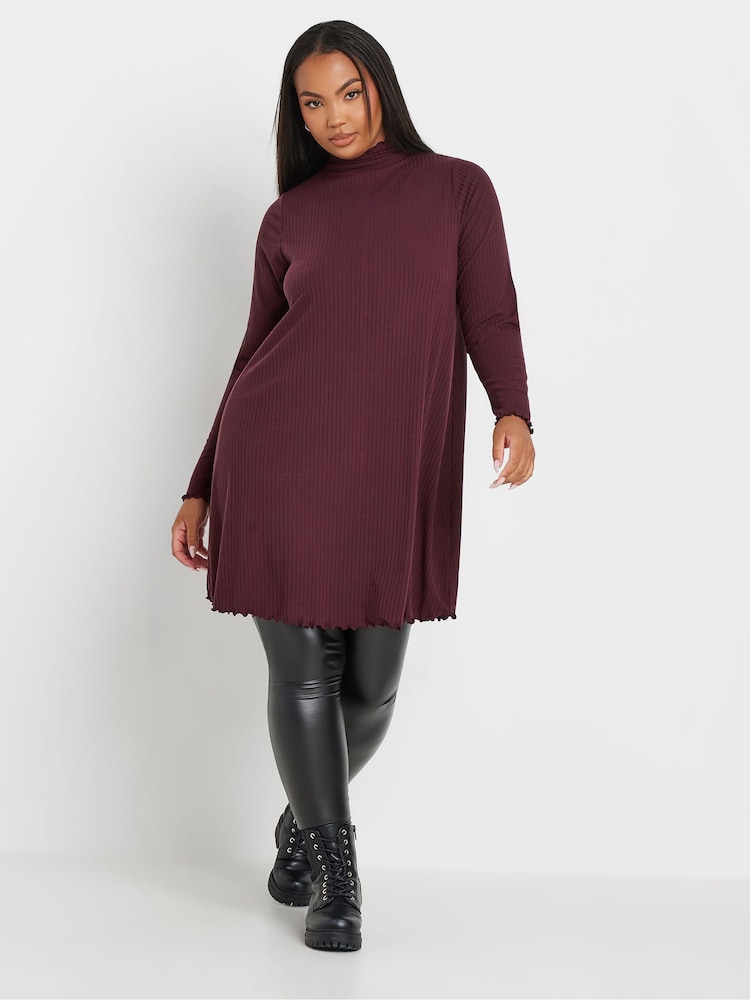 Yours Curve Purple Lettuce Edge Tunic - Image 2 of 5