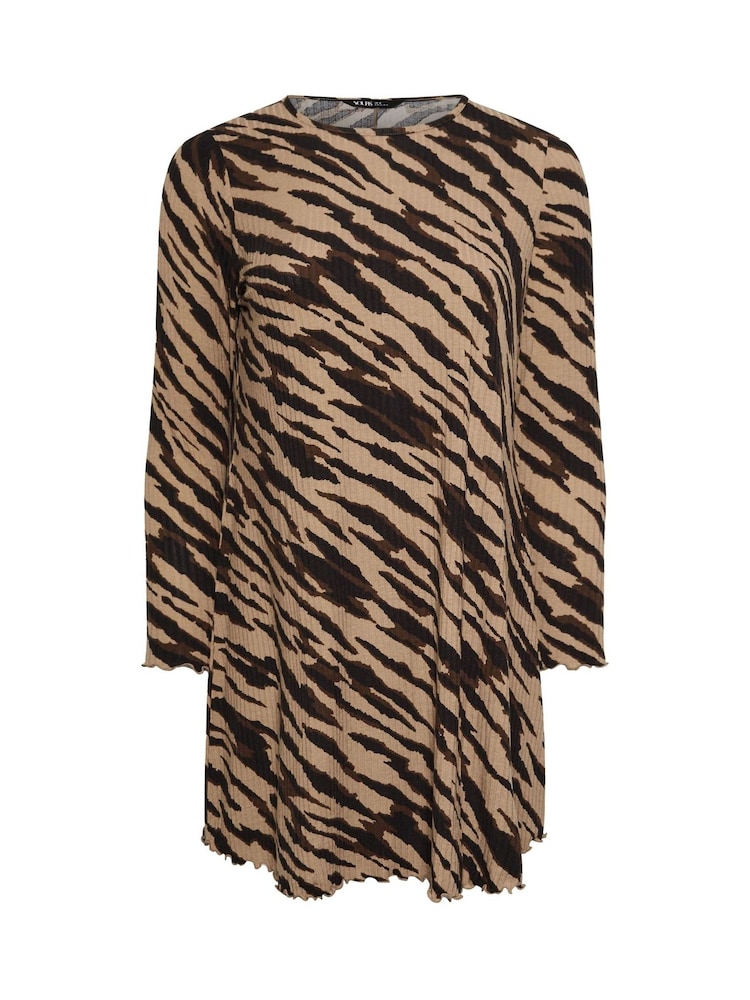 Yours Curve Brown Lettuce Edge Tunic - Image 5 of 5
