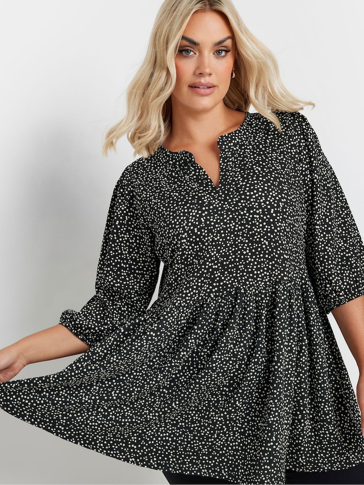 Yours Curve Black Smock Top - Image 1 of 5
