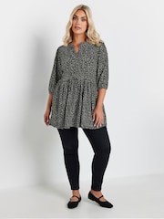Yours Curve Black Smock Top - Image 2 of 5