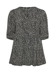 Yours Curve Black Smock Top - Image 5 of 5