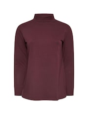 Yours Curve Purple Long Sleeve Turtle Neck Top - Image 5 of 5