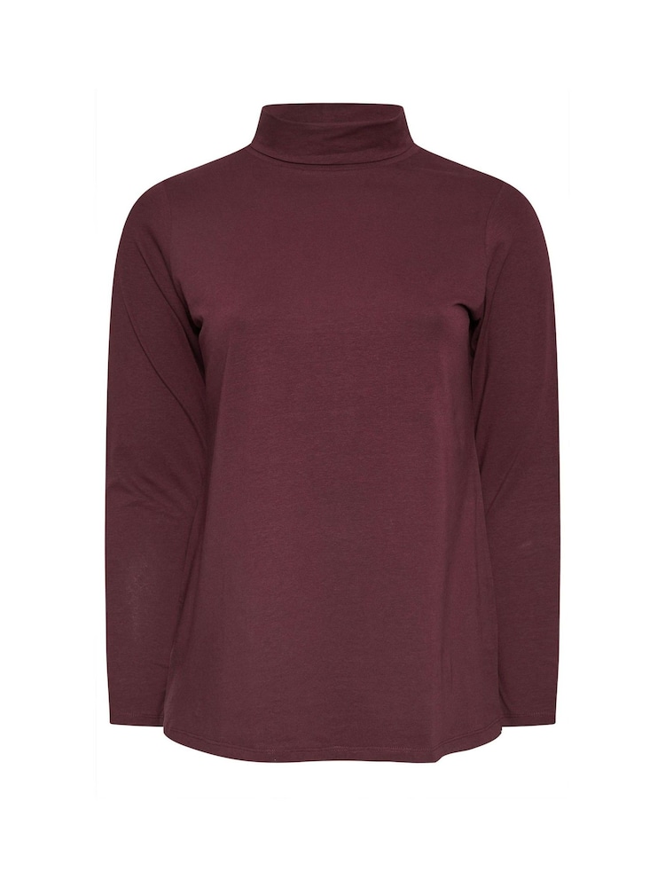 Yours Curve Purple Long Sleeve Turtle Neck Top - Image 5 of 5