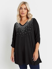 Negro - Yours Curve Stud Swing Tunics - Imagen 1 de 6