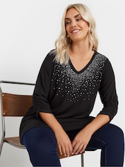 Negro - Yours Curve Stud Swing Tunics - Imagen 2 de 6